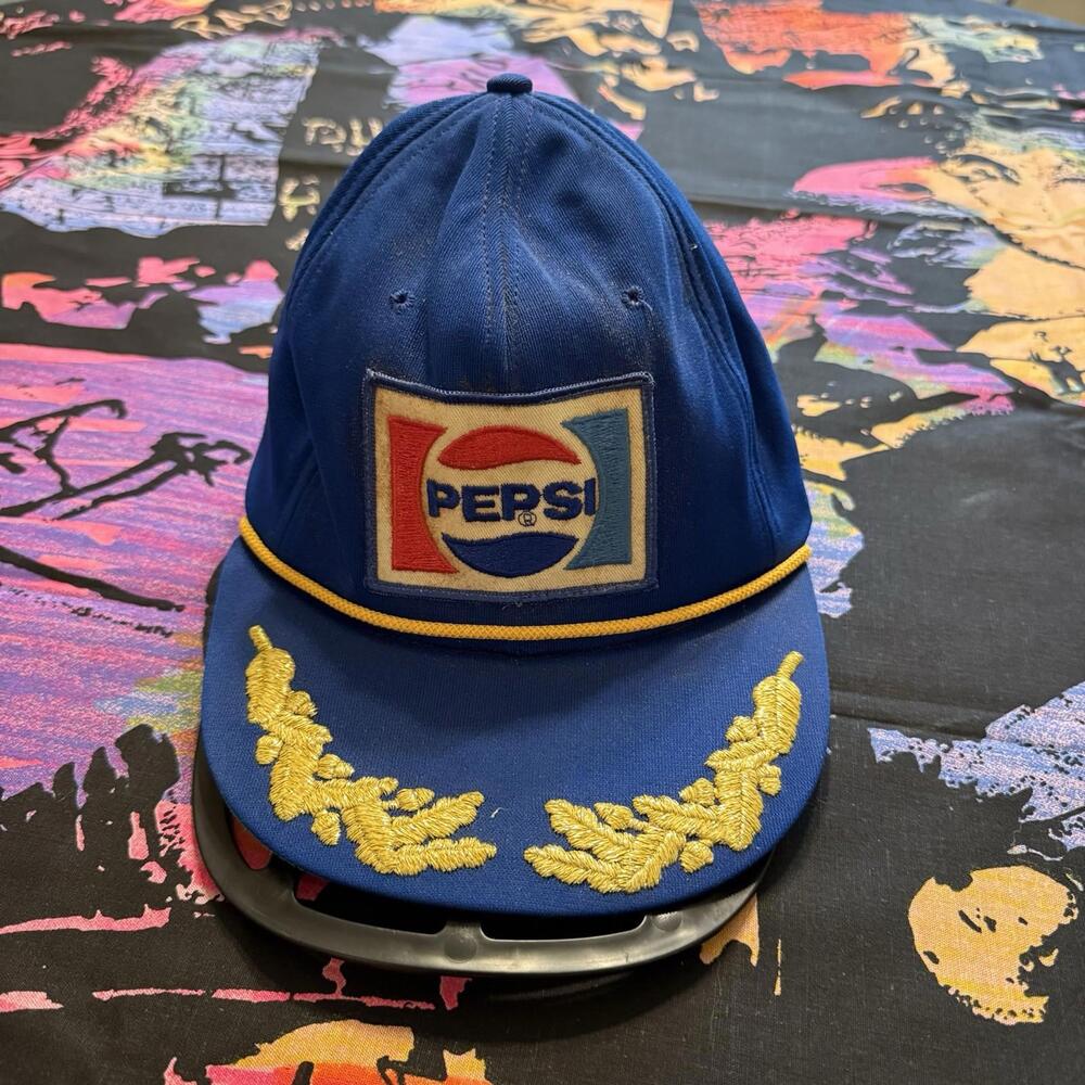 VINTAGE 70s RARE‎ PEPSI SODA POP DRINK SNACK SNAPBACK MESH TRUCKER HAT USA OSFM